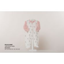 Pelele invierno bebé niña tundosado rosa /blanco  Don Algodón