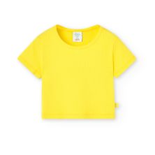 Camiseta manga corta niña Boboli amarilla