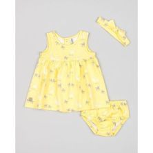 Vestido verano bebé con braguita amarillo