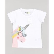 Camiseta verano niña blanca unicornio