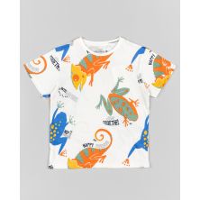 Camiseta niño blanca estampado animales