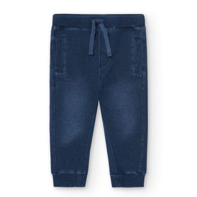 Pantalón felpa denim de bebé niño -BCI