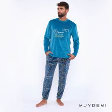 Pijama invierno hombre Muydemi celeste