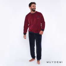 Pijama invierno hombre Muydemi burdeos