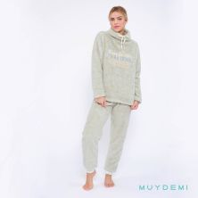 Pijama invierno mujer coralina verde Muydemi