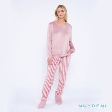 Pijama invierno mujer rosa Muydemi