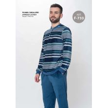 Pijama invierno hombre listas Kinanit