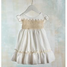 Vestido ceremonia bambula puntilla crudo ,Lilus