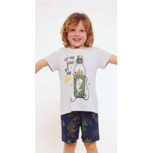 Pijama niño verano Muydemi gris y marino