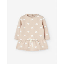 Vestido bebé invierno niña beig corazones