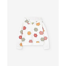 Sudadera infantil niña capucha crudo