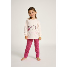 Pijama invierno niña algodón afelpado crudo Muydemi