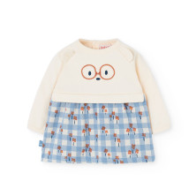 Vestido invierno felpa bebé combinado Boboli
