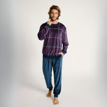Pijama invierno hombre Muydemi  rojo oscuro