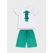 Conjunto verano niño blanco /verde Energiers