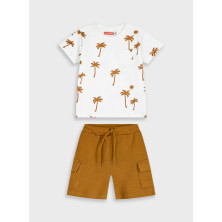 Conjunto verano camiseta palmeras +bermuda chocolate Energiers
