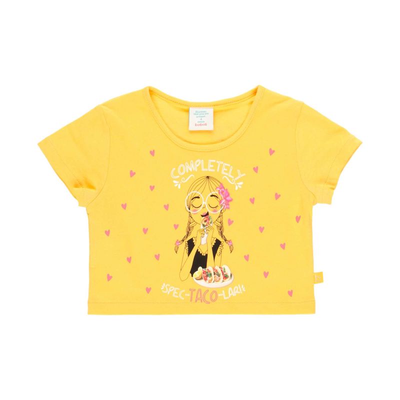 Camiseta punto básica de niña amarillo