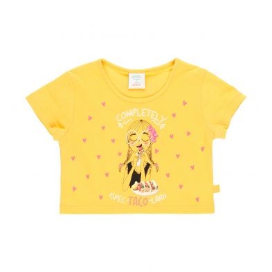 Camiseta punto básica de niña amarillo