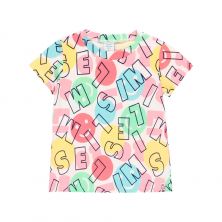 Camiseta punto "smaile" de niña estampado manchas colores