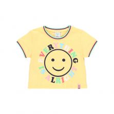 Camiseta punto corta de niña limón