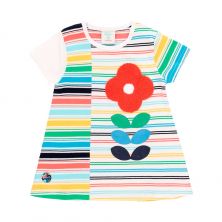 Vestido punto listado de bebé niña listado raya ancha multicolor