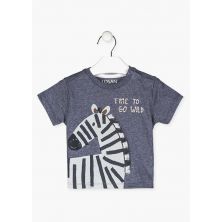 Camiseta bebé manga corta con cebra