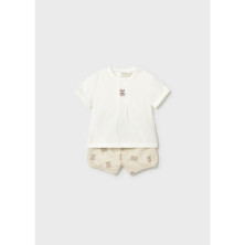 Conjunto pantalón corto estampado y camiseta recién nacido Mayoral