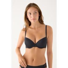 Sujetador mujer push-up Luna Ysabel Mora  Negro Paula Echevarría