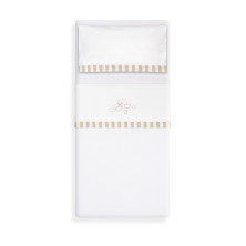 Tríptico cuna franela cigüeña oso blanco /beig Interbaby