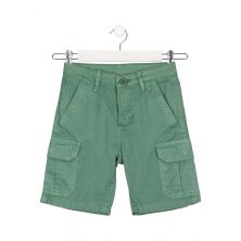 Bermuda niño bolsillo lateral ,verde kaki Losan