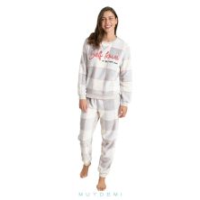 Pijama invierno mujer coralina gris muydemi