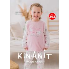 Pijama invierno niña coralina rosa de estrellas Kinanit