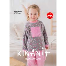 Pijama niña infantil coralina gris y rosa Kinanit