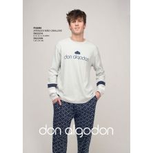 Pijama invierno hombre interlock gris don algodón Kinanit