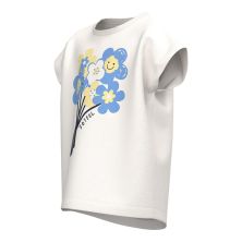 Camiseta niña manga japonesa Name It blanca flores
