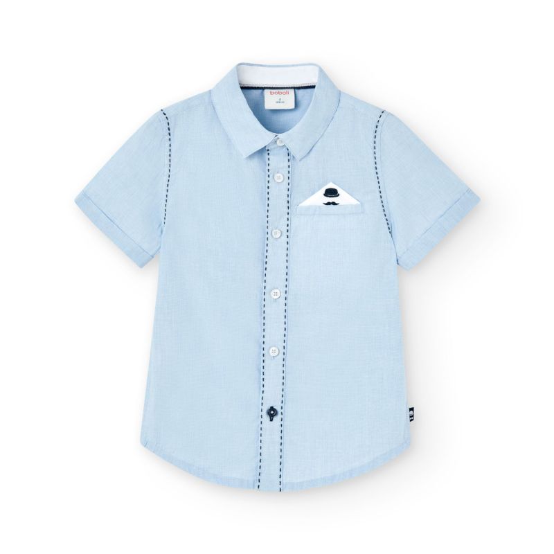 Camisa Fil A Fil Manga Corta De Niño
