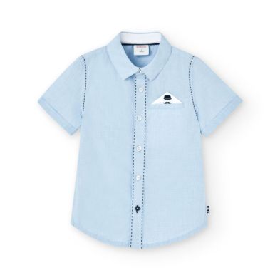 Camisa Fil A Fil Manga Corta De Niño