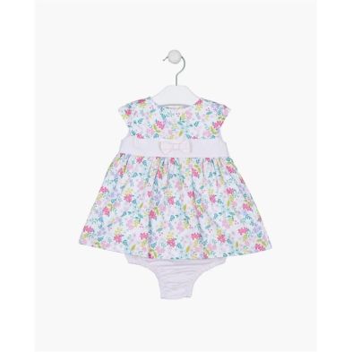 Vestido De New Born Niña En Manga Corta En Popelin Estampado Y Braguita
