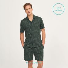 Pijama verano hombre Muydemi camisero verde oscuro