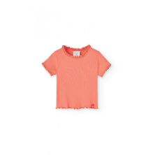 Camiseta infantil niña coral punto canalé Boboli